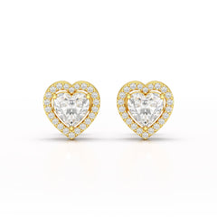 1.21 CT Lab Diamond Heart Shape Stud Earrings