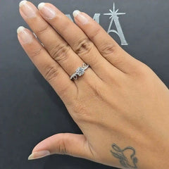 1.25 CT Round Cut Lab Diamond Ring With Heart Shape Motifs(Ready for Delivery)