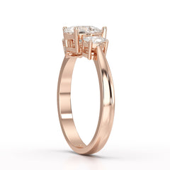1.25 CT Three Stone Pear Oval Cut Lab Diamond Ring