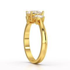 1.25 CT Three Stone Pear Oval Cut Lab Diamond Ring