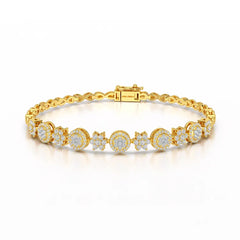 1.26 CT Lab Diamond Flower Shape Bracelet