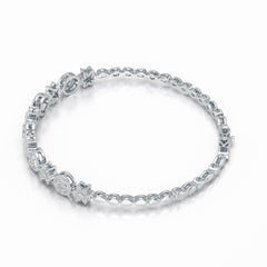 1.26 CT Lab Diamond Flower Shape Bracelet