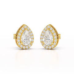 1.27 CT Lab Diamond Pear Cut Stud Earring