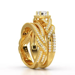 1.27 CT Twisted Lab Grown Diamond Engagement Ring