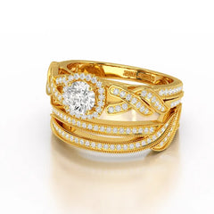 1.27 CT Twisted Lab Grown Diamond Engagement Ring