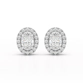 1.32 CT Lab Diamond Oval Cut Stud Earrings