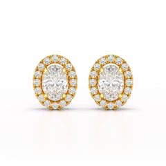 1.32 CT Lab Diamond Oval Cut Stud Earrings