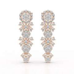 1.34 CT Lab Diamond Flower Drop Earring
