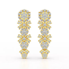1.34 CT Lab Diamond Flower Drop Earring