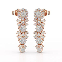 1.34 CT Lab Diamond Flower Drop Earring