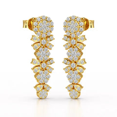 1.34 CT Lab Diamond Flower Drop Earring