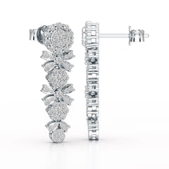 1.34 CT Lab Diamond Flower Drop Earring