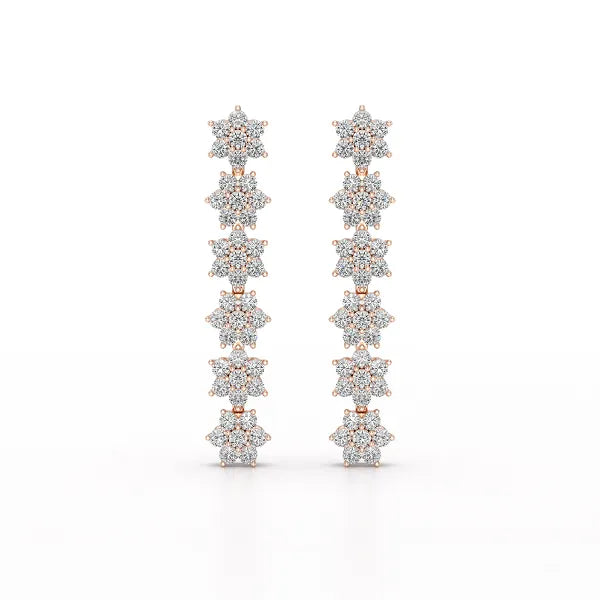 1.35 CT Star Shaped Lab Diamond Dangle Wedding Earrings - Jama Jewels