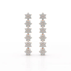 1.35 CT Star Shaped Lab Diamond Dangle Wedding Earrings - Jama Jewels