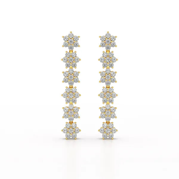 1.35 CT Star Shaped Lab Diamond Dangle Wedding Earrings - Jama Jewels