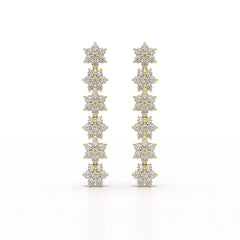 1.35 CT Star Shaped Lab Diamond Dangle Wedding Earrings - Jama Jewels