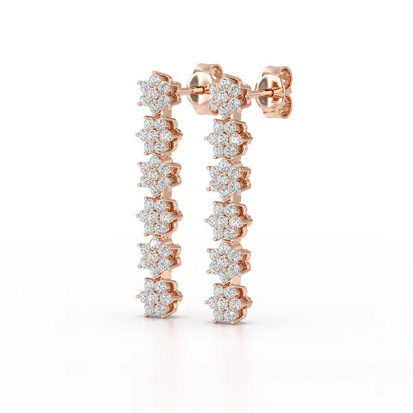 1.35 CT Star Shaped Lab Diamond Dangle Wedding Earrings - Jama Jewels