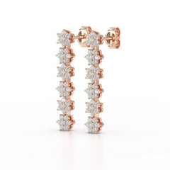 1.35 CT Star Shaped Lab Diamond Dangle Wedding Earrings - Jama Jewels