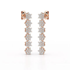 1.35 CT Star Shaped Lab Diamond Dangle Wedding Earrings - Jama Jewels