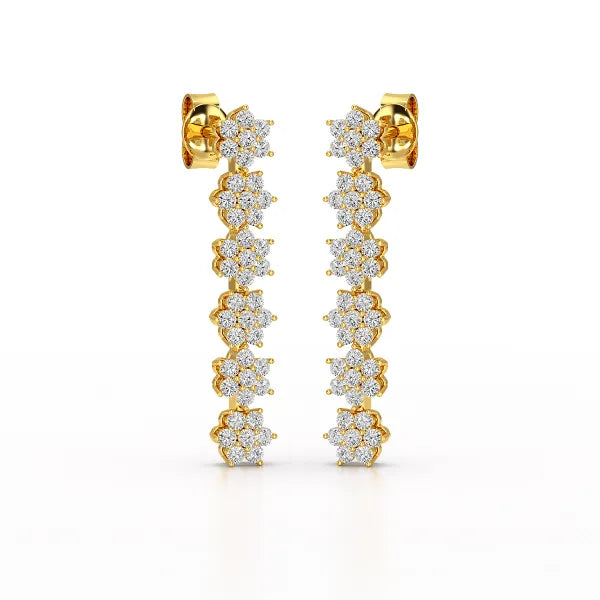 1.35 CT Star Shaped Lab Diamond Dangle Wedding Earrings - Jama Jewels