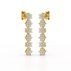 1.35 CT Star Shaped Lab Diamond Dangle Wedding Earrings - Jama Jewels