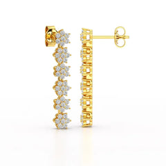 1.35 CT Star Shaped Lab Diamond Dangle Wedding Earrings - Jama Jewels