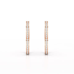 1.38 CT Lab Diamond Heart Shaped Hoop earring