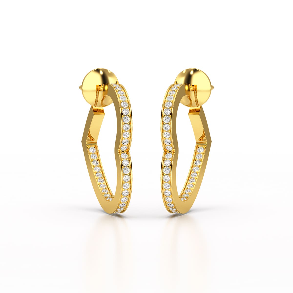 1.38 CT Lab Diamond Heart Shaped Hoop earring