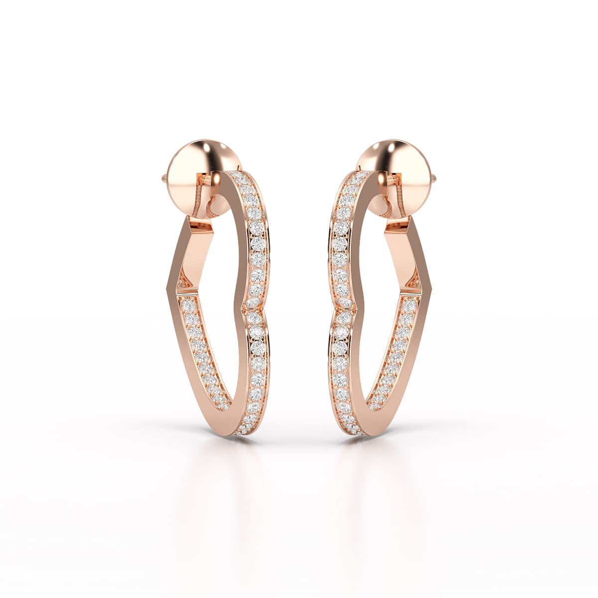 1.38 CT Lab Diamond Heart Shaped Hoop earring