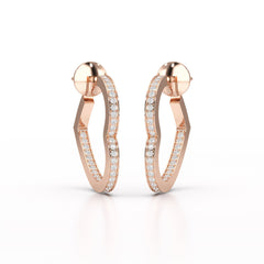 1.38 CT Lab Diamond Heart Shaped Hoop earring