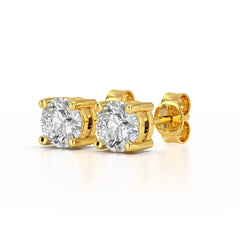1.38 CT Single Diamond Stud Earrings - Jama Jewels