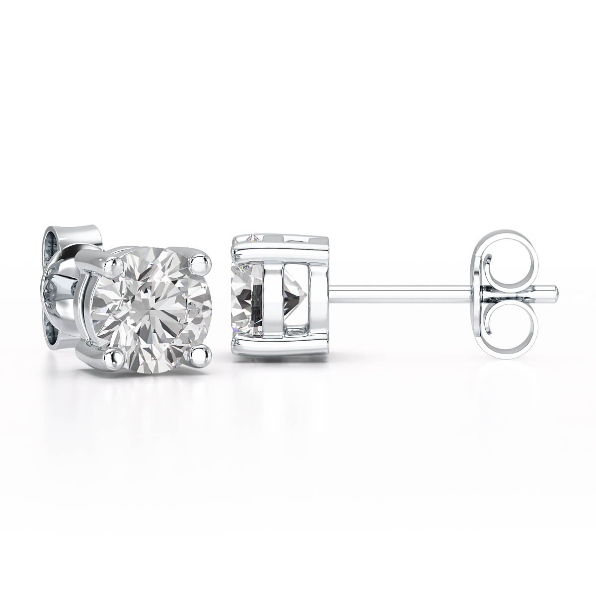 1.38 CT Single Diamond Stud Earrings - Jama Jewels
