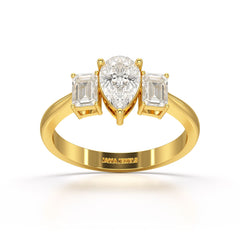 1.3 CT Three Stone Lab Diamond Engagement Ring