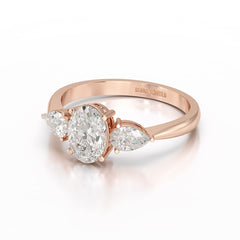 1.3 CT Three Stone Lab Diamond Ring