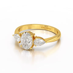 1.3 CT Three Stone Lab Diamond Ring