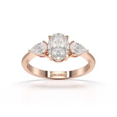 1.3 CT Three Stone Lab Diamond Ring