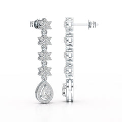 1.48 CT Pear Cut Drop Lab Diamond Earring