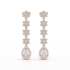 1.48 CT Pear Cut Drop Lab Diamond Earring