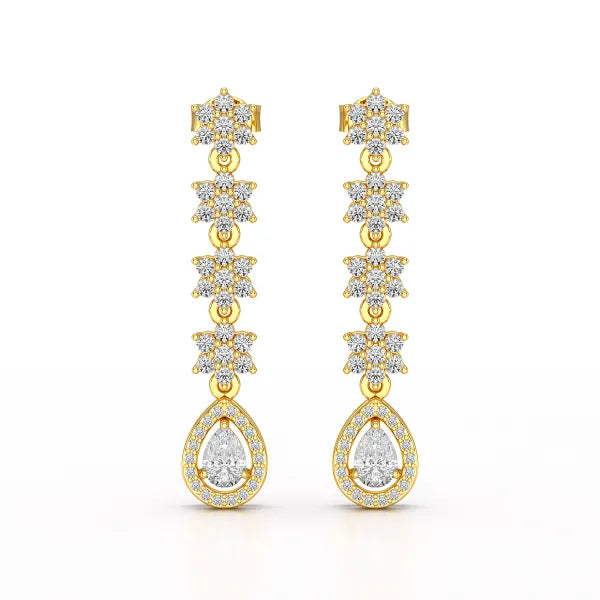 1.48 CT Pear Cut Drop Lab Diamond Earring