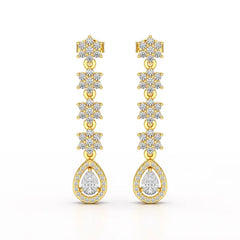 1.48 CT Pear Cut Drop Lab Diamond Earring