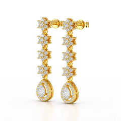 1.48 CT Pear Cut Drop Lab Diamond Earring