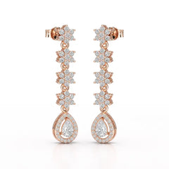 1.48 CT Pear Cut Drop Lab Diamond Earring