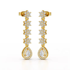1.48 CT Pear Cut Drop Lab Diamond Earring