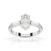 1.4 CT Marquise Cut Lab Diamond Three Stone Ring