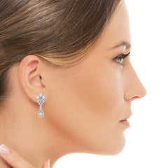 1.4 CT Baguette Cut Lab Diamond Dangle Drop Earring