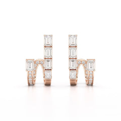 1.53 CT Lab Diamond Emerald Cut Earrings