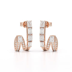 1.53 CT Lab Diamond Emerald Cut Earrings