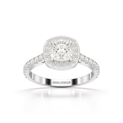1.56 CT Lab Diamond Cushion Cut Halo Diamond