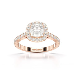 1.56 CT Lab Diamond Cushion Cut Halo Diamond