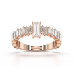 1.56 CT Cluster Baguettes Lab Diamond Ring